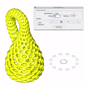 Animacja nakładanych kolejnych warstw filamentu na drukarce 3D