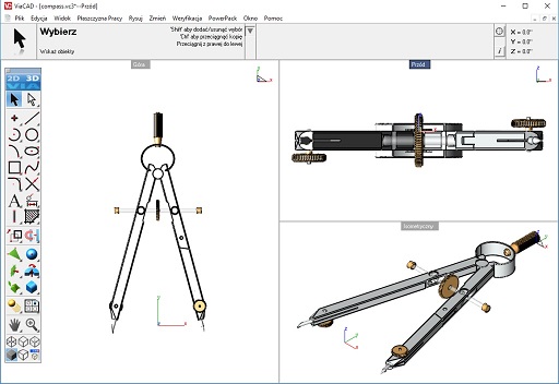 Projektowanie CAD - Interfejs programu CAD do projektowania ViaCAD 3D