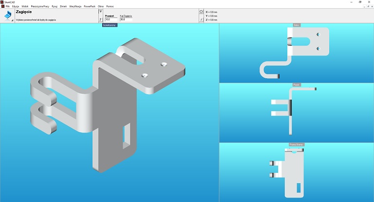 Program CAD do gięcia, zaginania modeli 2D 3D czy blachy w oprogramowaniu CAD