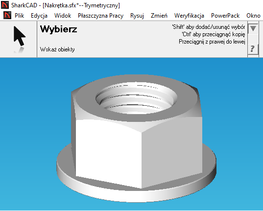 Darmowy kurs CAD Nakrętka 3D model