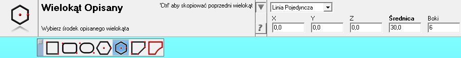 Polecenie CAD do narysowania wielokąta opisanego