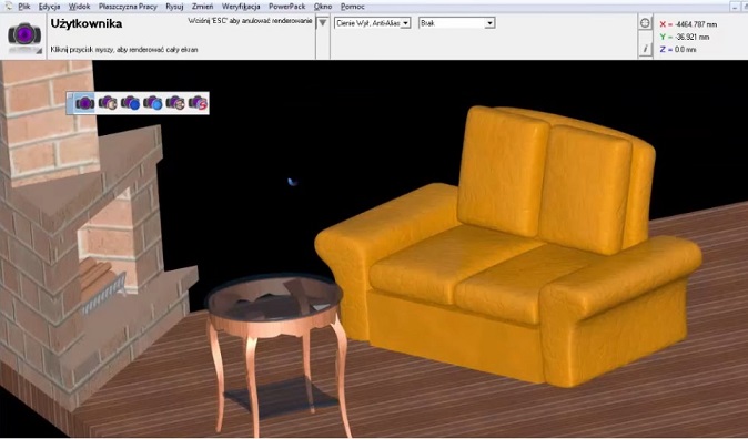 Sofa 3D - model z renderowaniem sceny