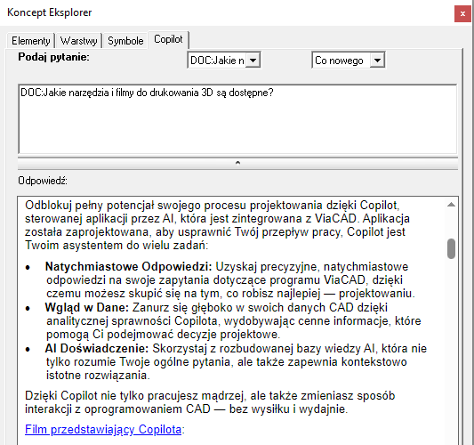 Copilot sztuczna inteligencja w CAD 2025