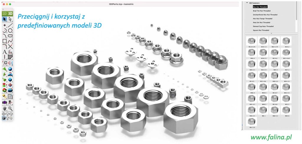 Biblioteka nakrętek, podkładek w koncept ekslorer